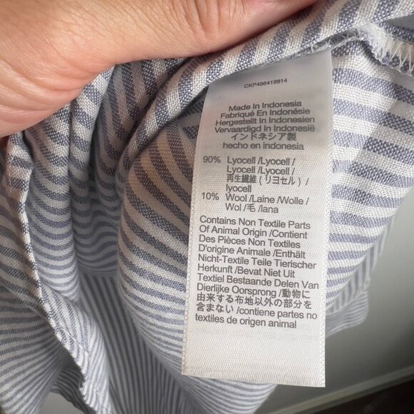 Madewell $88 Drapey Long-Sleeve Popover Shirt in Stripe Size M NT776 - Picture 5 of 7